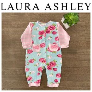 EUC Laura Ashley Baby Floral & Striped Jumper - 3-6 months